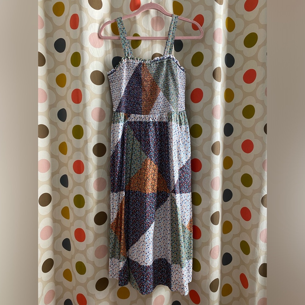 Target Universal Thread Patchwork Quilt Floral Smocked Dress Size Small